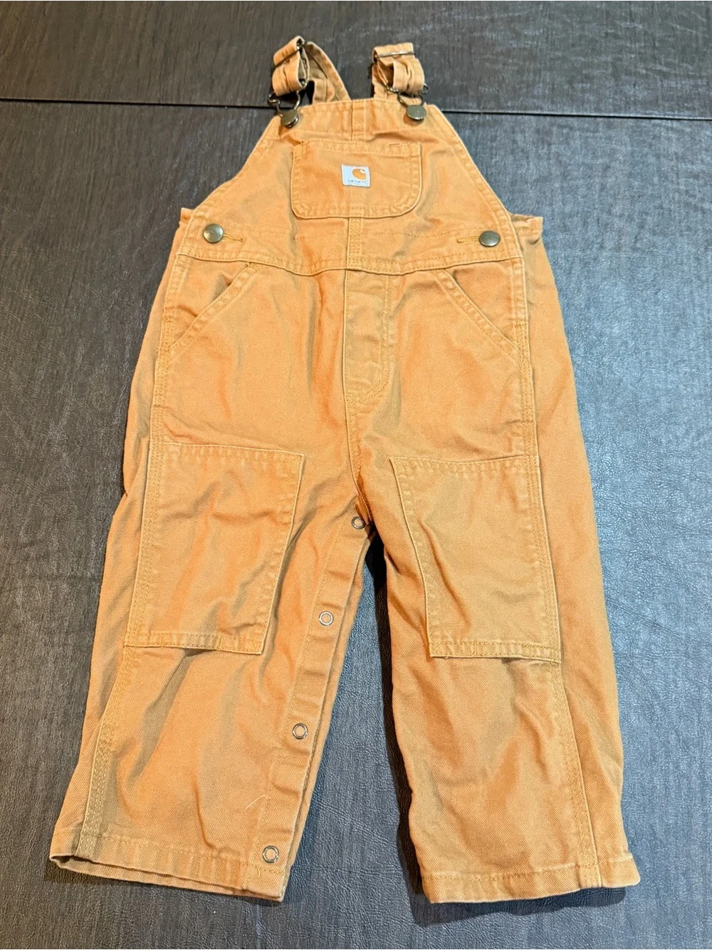 Carhartt Kids Brown Overalls - Durable Workstyle Bottoms Sz 18M